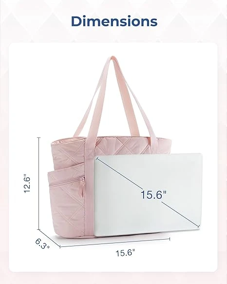 Tote Bag for Women, Puffer Work Tote with Zipper, Travel Essentials Quilted Nurse Travel Hospital Bag