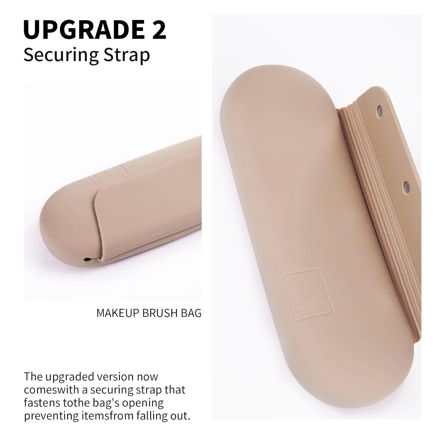 Makeup Brush Holder Travel Cosmetic Bag：Soft Portable Cosmetic Face Brushes Holder with Upgrade Anti-Fall Out Magnetic Closure, Large Travel Makeup Brush Case - Walnut