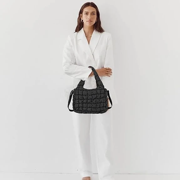 Tote Bag for Women Quilted Tote Bag Crossbody Carryall Bag Soft Puffy Hobo Handbag Puff Purse