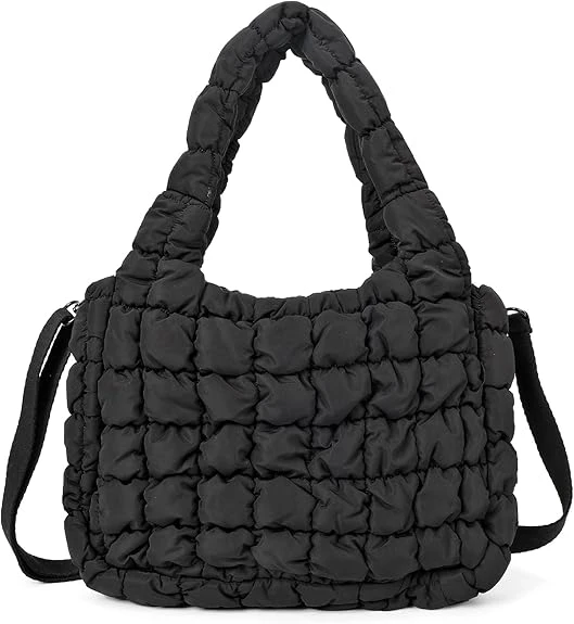 Tote Bag for Women Quilted Tote Bag Crossbody Carryall Bag Soft Puffy Hobo Handbag Puff Purse
