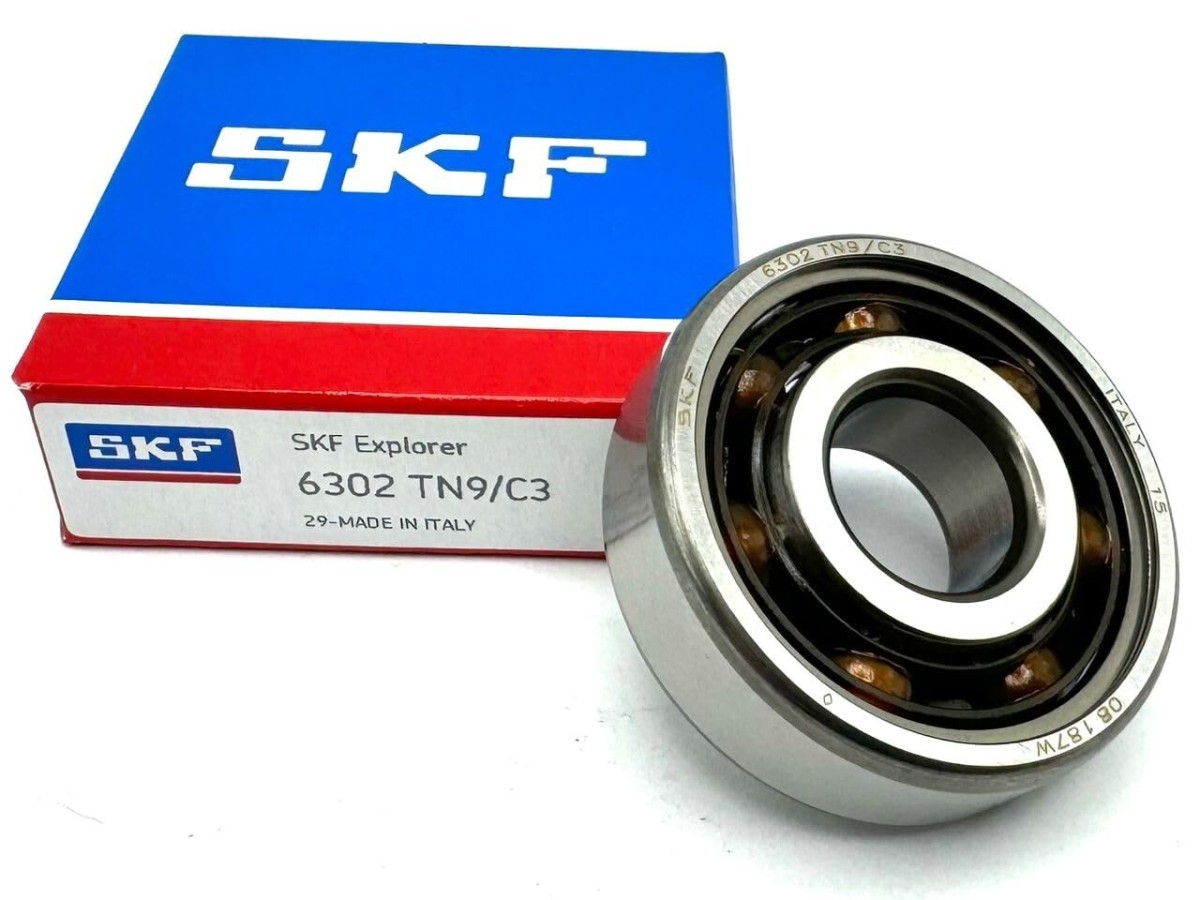 1731549646715504835018866688.jpg SKF 6302 TN9/C3 Ball Bearing, Open Type, NO Seals, Polyamide CAGE 15X42X13 MM
