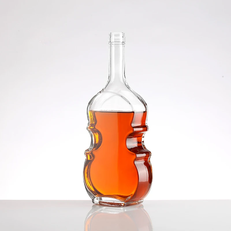 Botella de vidrio de forma simple de violín