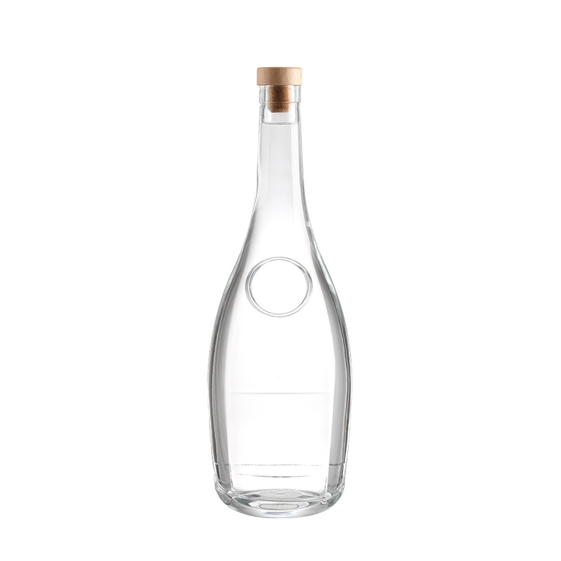 Botella de cristal de ginebra de 500 ml.