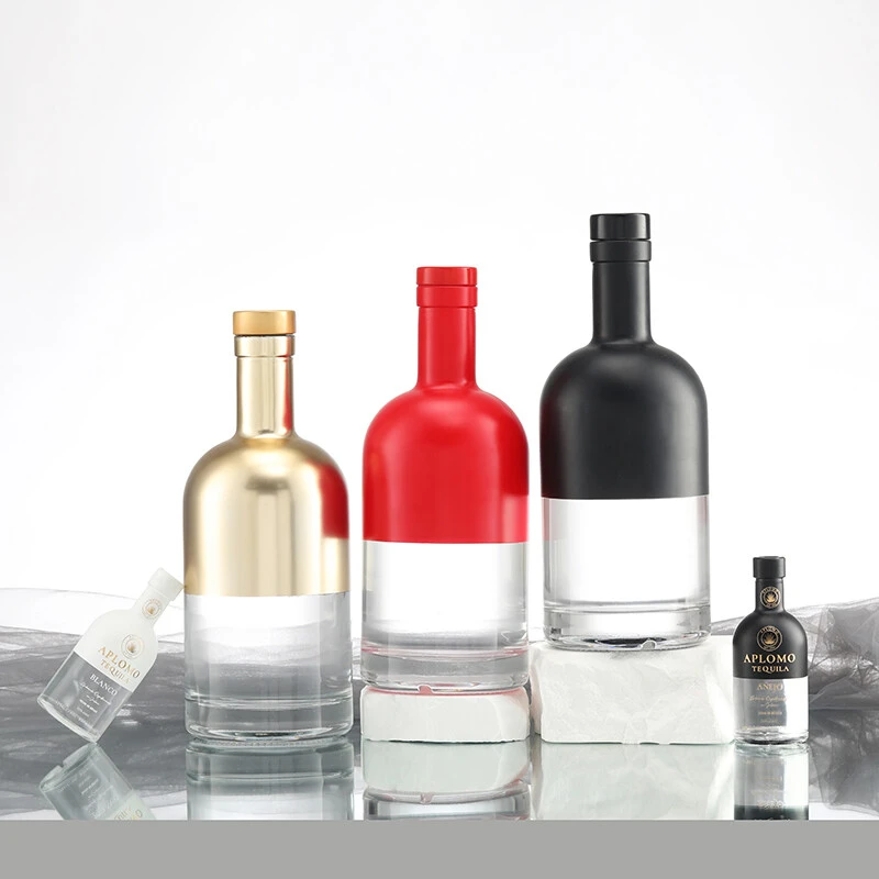 Botella de ginebra redonda