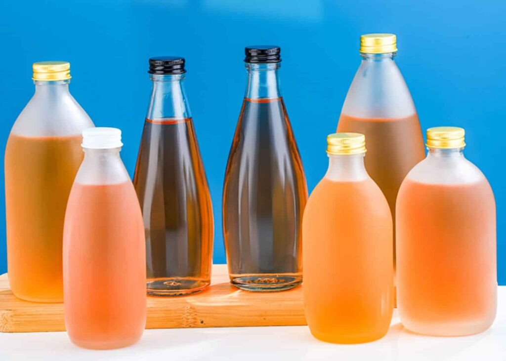 Botella de vidrio para jugo