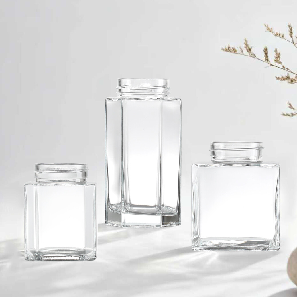 45ML 85ML 100ML 180ML 280ML 380ML Tarro de cristal hexagonal con tapa rosca