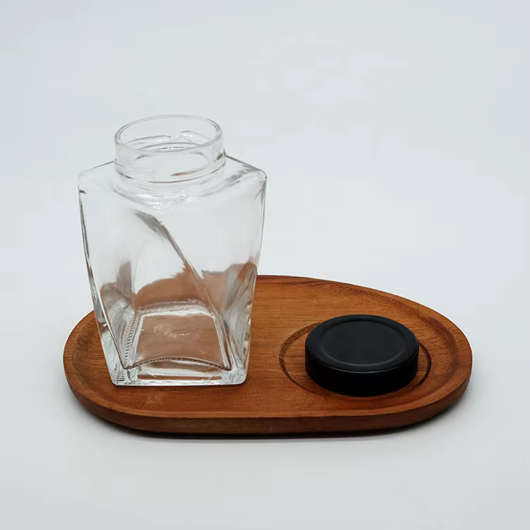 Tarro de cristal de diseño 150ml 360ml mermelada de miel forma twist