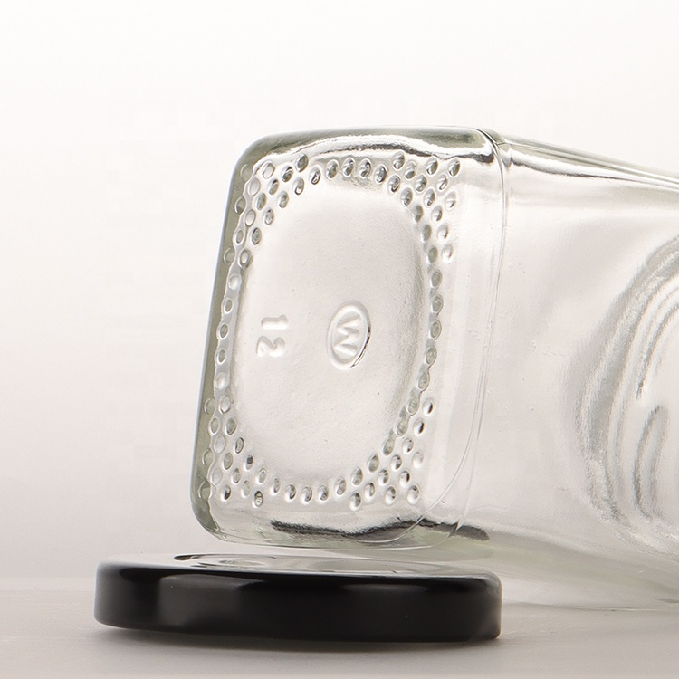 Tarro de cristal cuadrado con tapa de 200 ml apto para uso alimentario