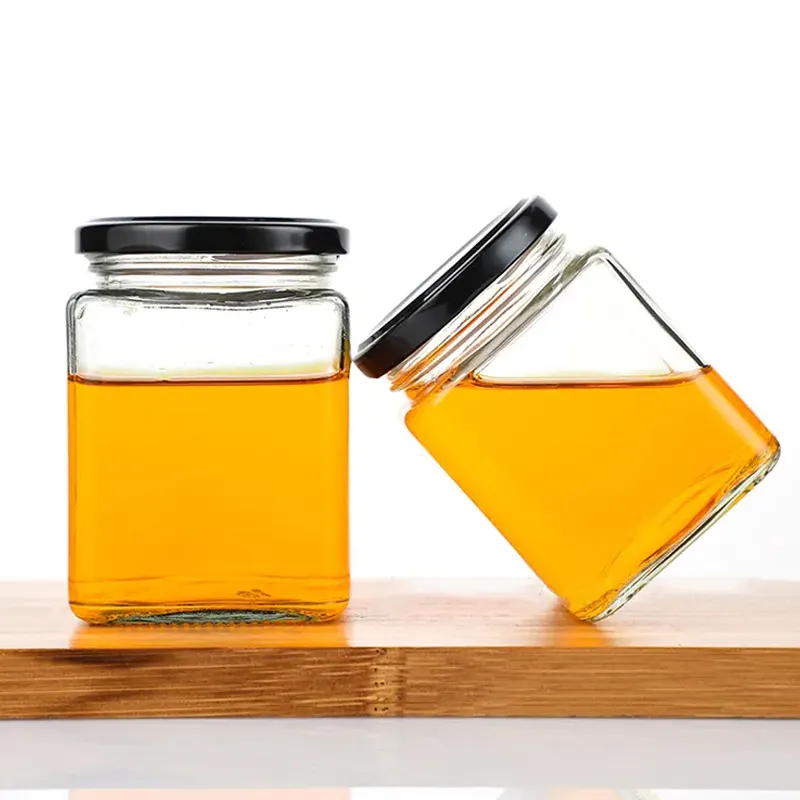 Пользовательские квадратных мед стекло контейнер 100 мл 180 мл 380 мл с металлической крышкой