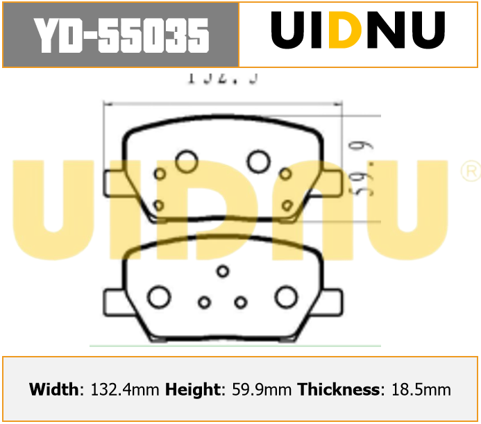 YD-55035 UIDNU для HAVAL DARGO 2022- передние тормозные колодки YD-55035 UIDNU для HAVAL DARGO 2022- передние тормозные колодки