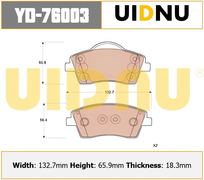 YD-76003 UIDNU 8888638179 для GEELY Preface 2022- передние тормозные колодки 