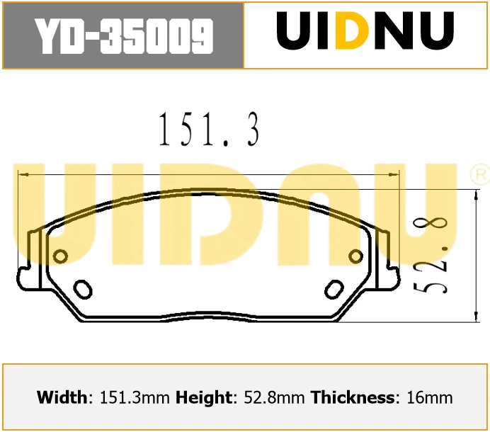YD-35009 UIDNU 1014014204 для Geely Emgrand EC8 2013- передние тормозные колодки 
