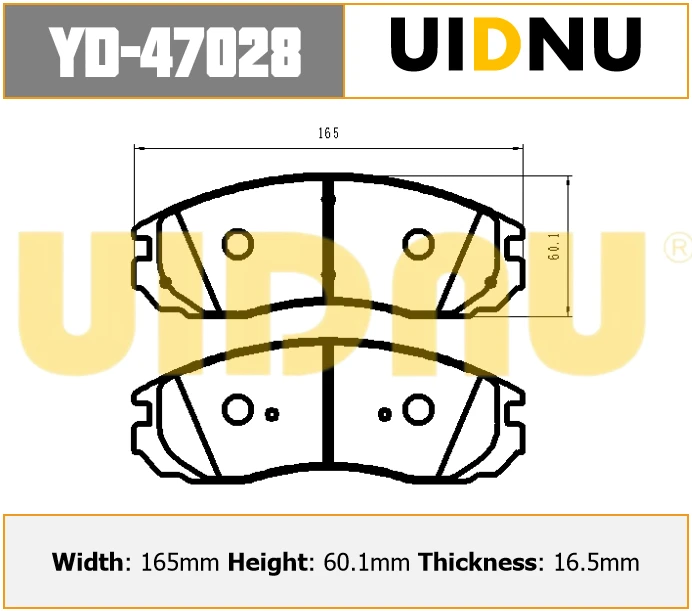 YD-47028 UIDNU F18-3501080 для JETOUR X70 Plus 2022- передние тормозные колодки 