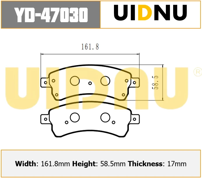 YD-47030 UIDNU F16-3501080YT для Jetour Dashing 2023- передние тормозные колодки 