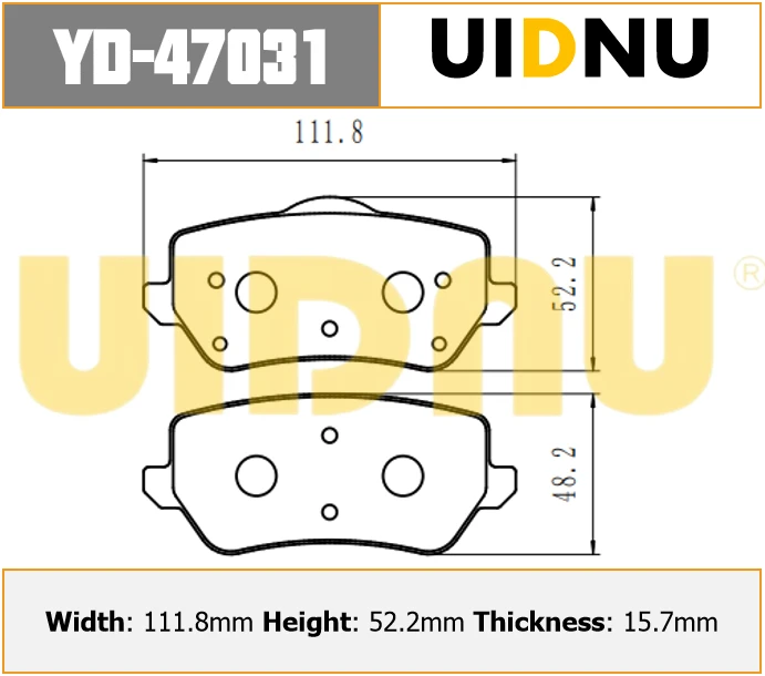 YD-47031 UIDNU F16-3502080YT для Jetour Dashing 2023- задние тормозные колодки 