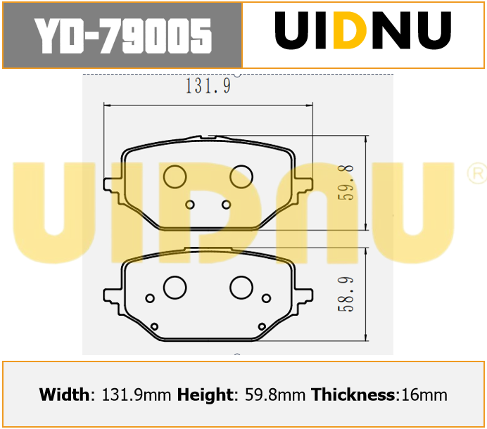 YD-79005 UIDNU для Lixiang L7 2024- задние тормозные колодки