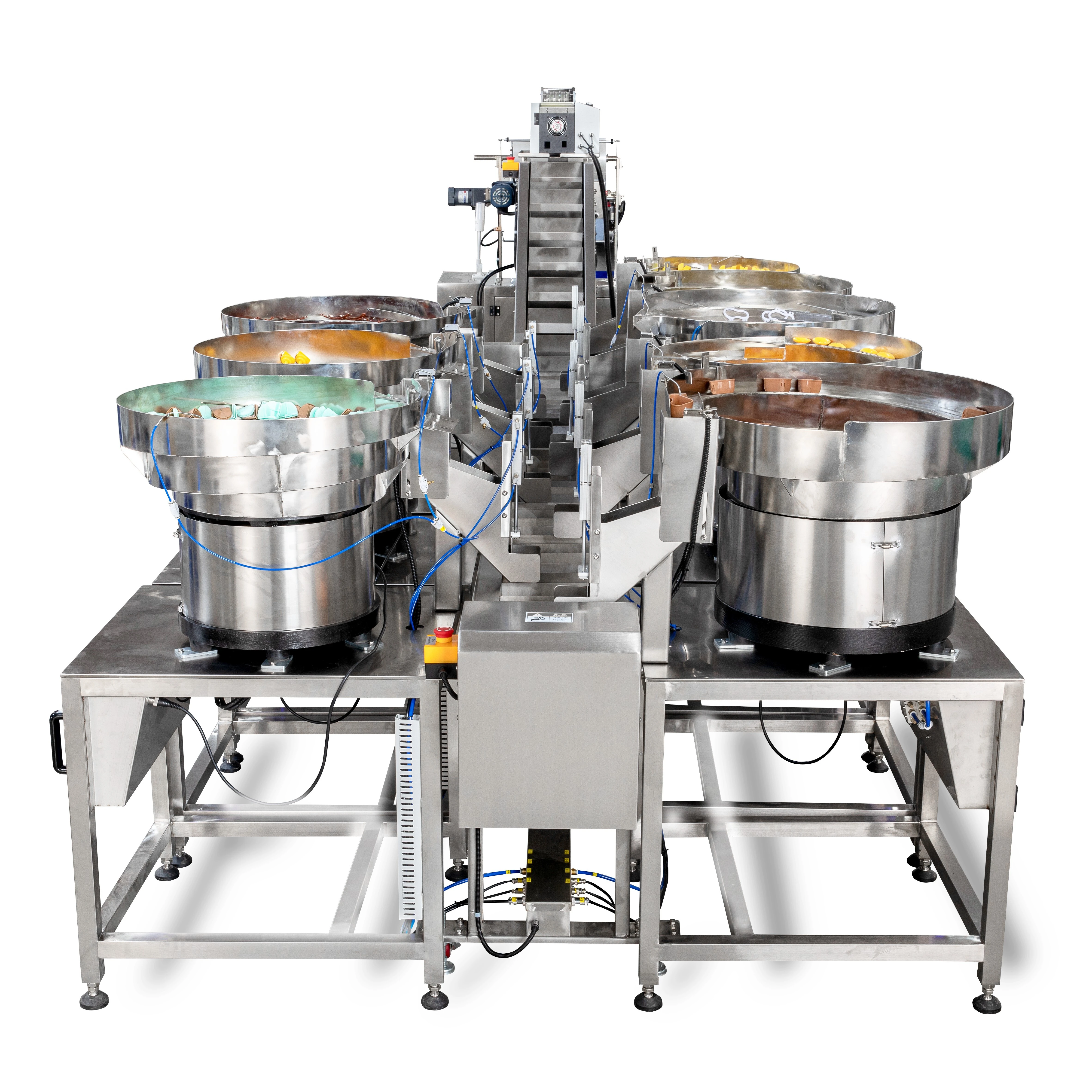 Fifteen trays of screws packaging machine