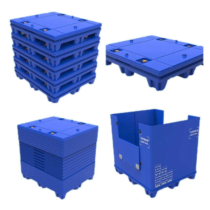 Blue Plastic Pallet Box Custom Sizes