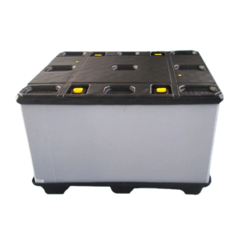 Collapsible Plastic Pallet Box with Belt