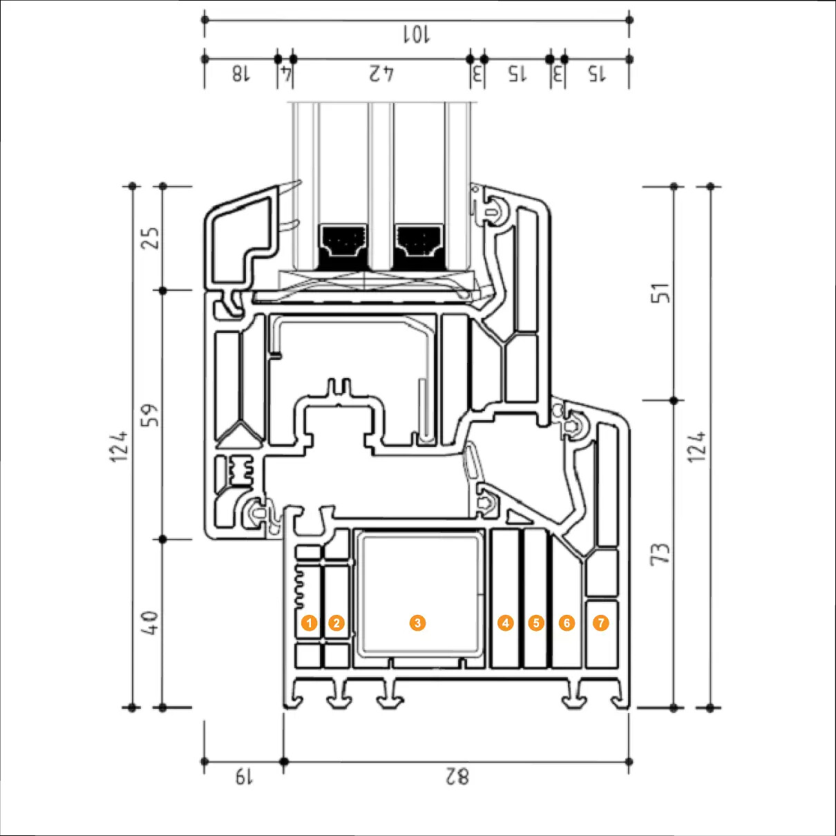 82 upvc/vinyl window