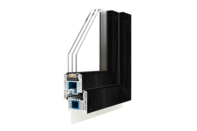 Black wood grain color sample corners