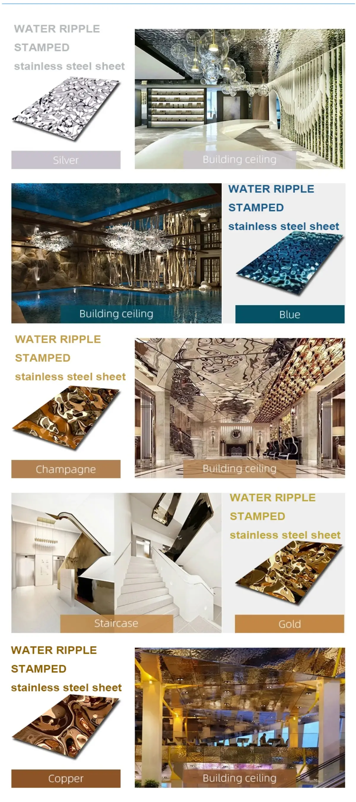 Stainless steel water corrugated plate application