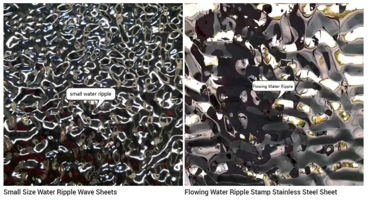 Stainless steel water corrugated plate detail