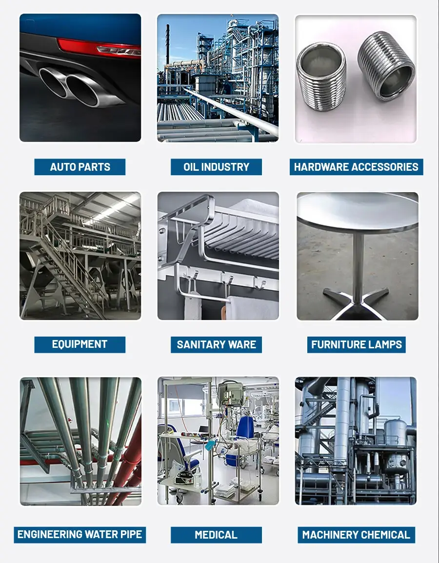 stainless steel pipe application