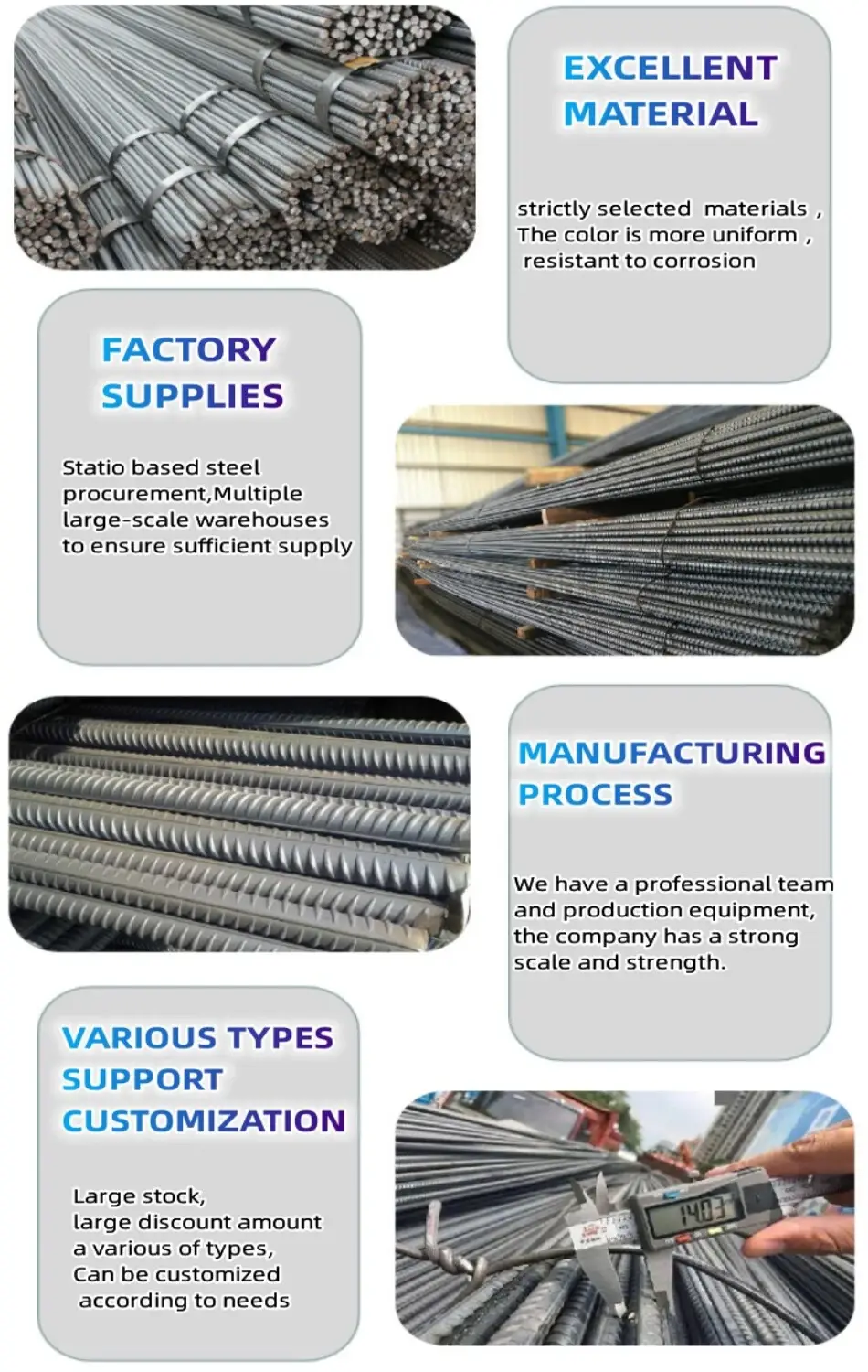 stainless steel rebar detail display