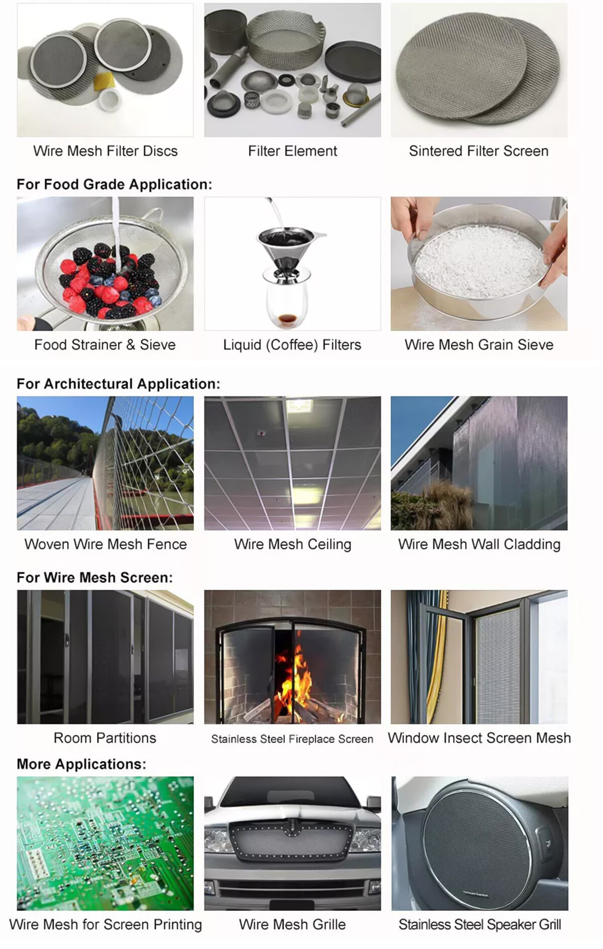 stainless steel wire mesh application