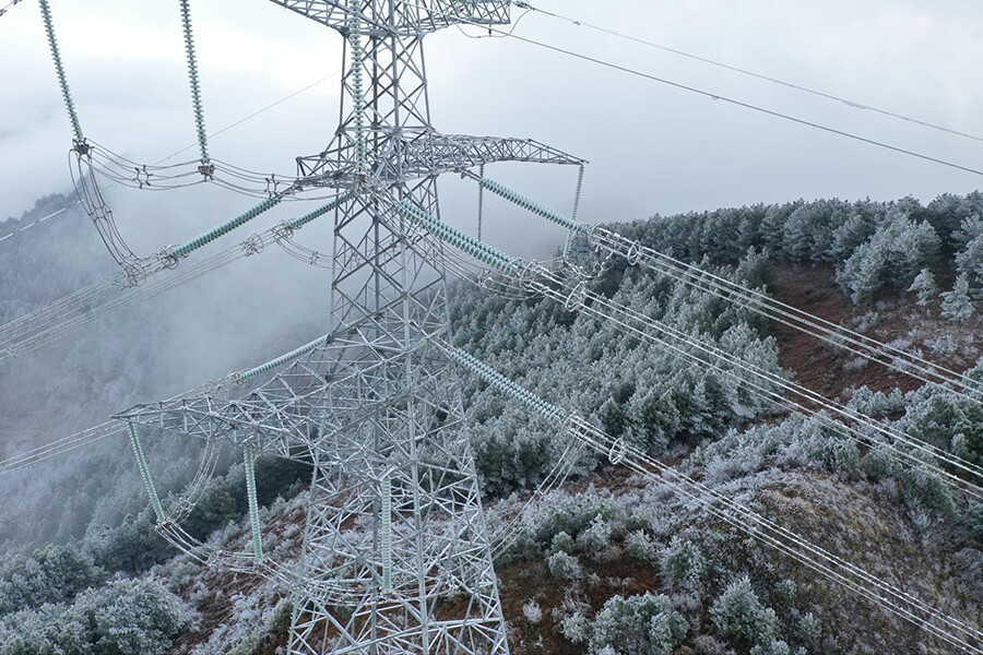 electric tower in cold area