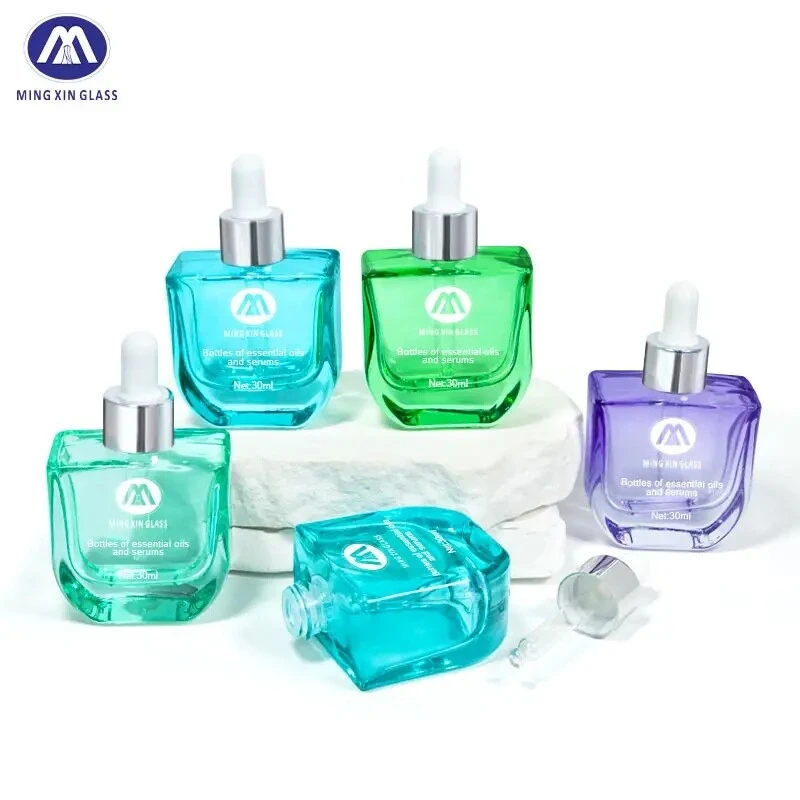  Customizable 30ml Gradient Hair Oil Glass Dropper Bottle