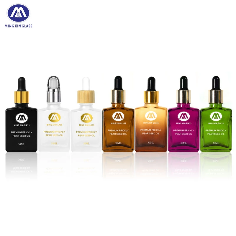 30ml Hair Oil Amber Clear Facial Serum Frosted Glass Dropper Bottle Glass