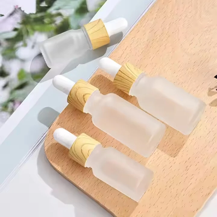 Bamboo Glass Dropper Bottle Frosted for Cream Skincare