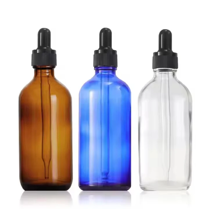 Empty Essential Oil Face Serum Glass Dropper Boston Bottle