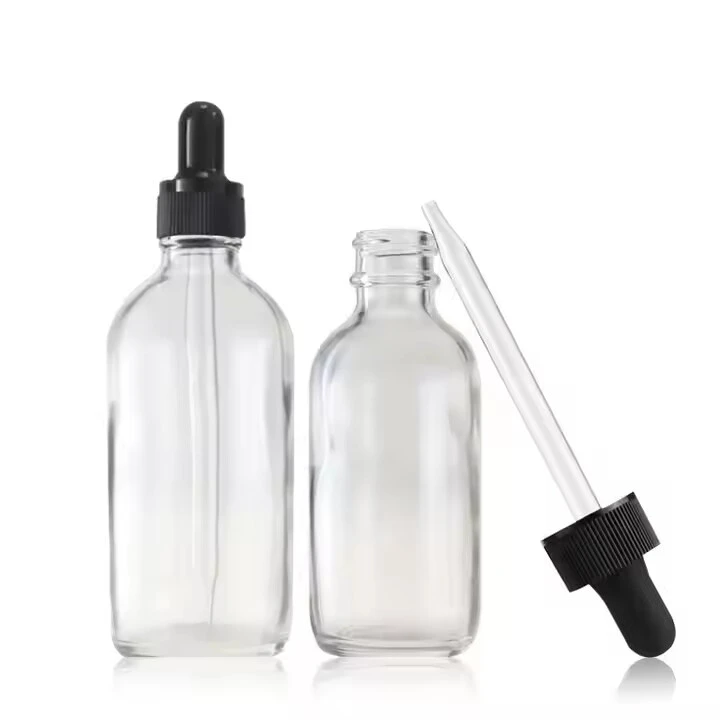 Empty Essential Oil Face Serum Glass Dropper Boston Bottle