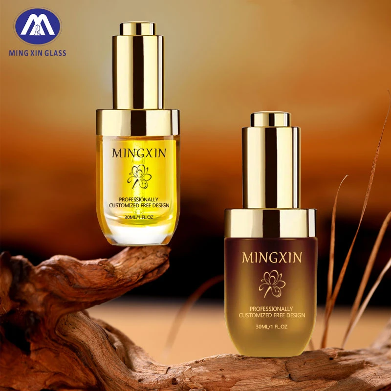  Gold Press Pump Head Button Dropper Bottle 30Ml