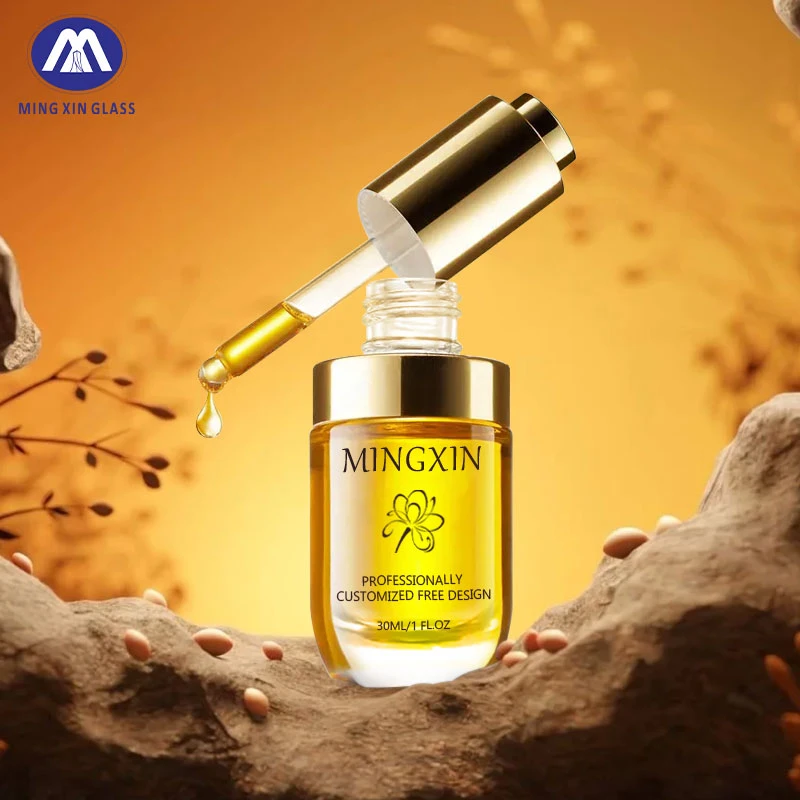  Gold Press Pump Head Button Dropper Bottle 30Ml