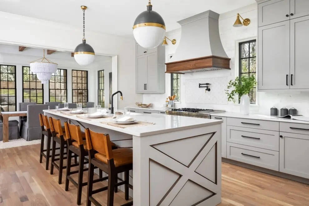 Furniture solid wood kitchen classic collection cupboard modern kitchen