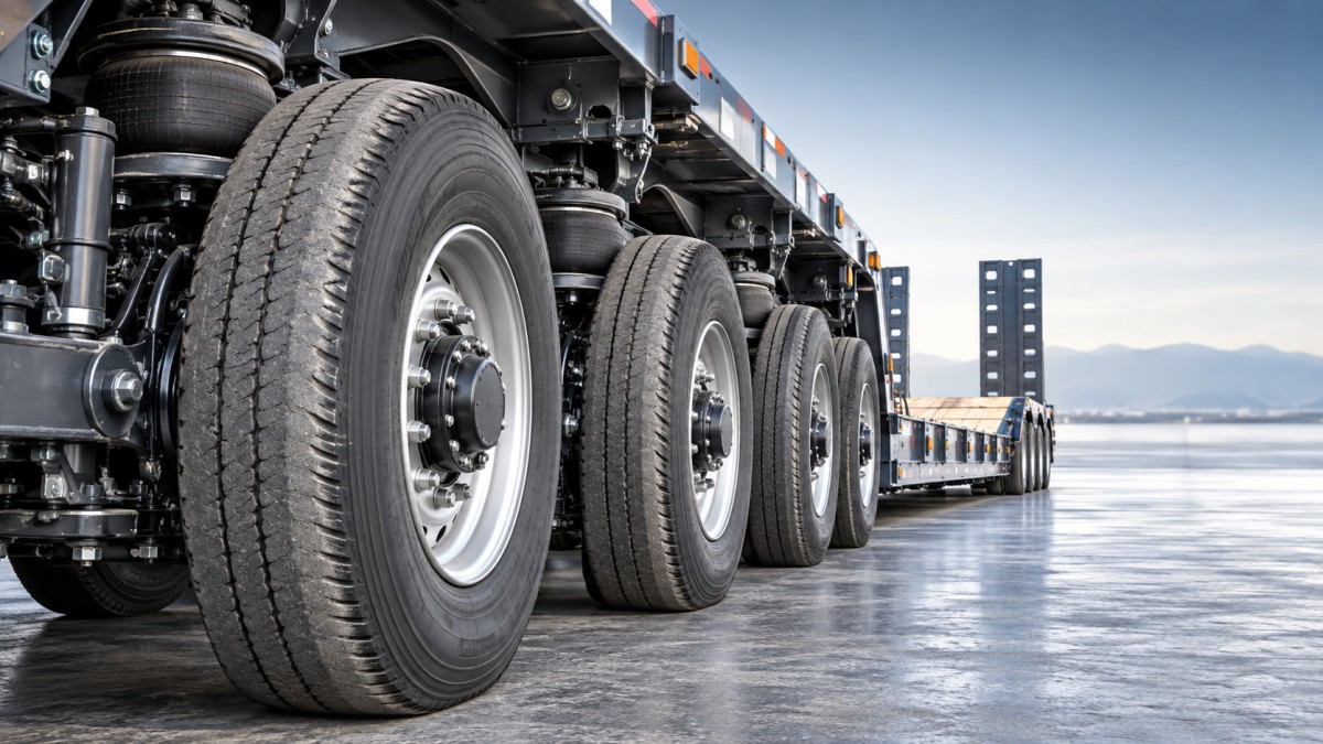 Why tire wear can reveal alignment faults on a lowbed trailer Por qué el desgaste de los neumáticos puede revelar fallos de alineación en un remolque de cama baja