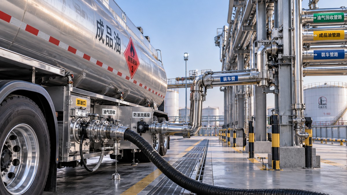 ¿Es compatible un semirremolque cisterna de combustible con el sistema de carga inferior de su depósito?