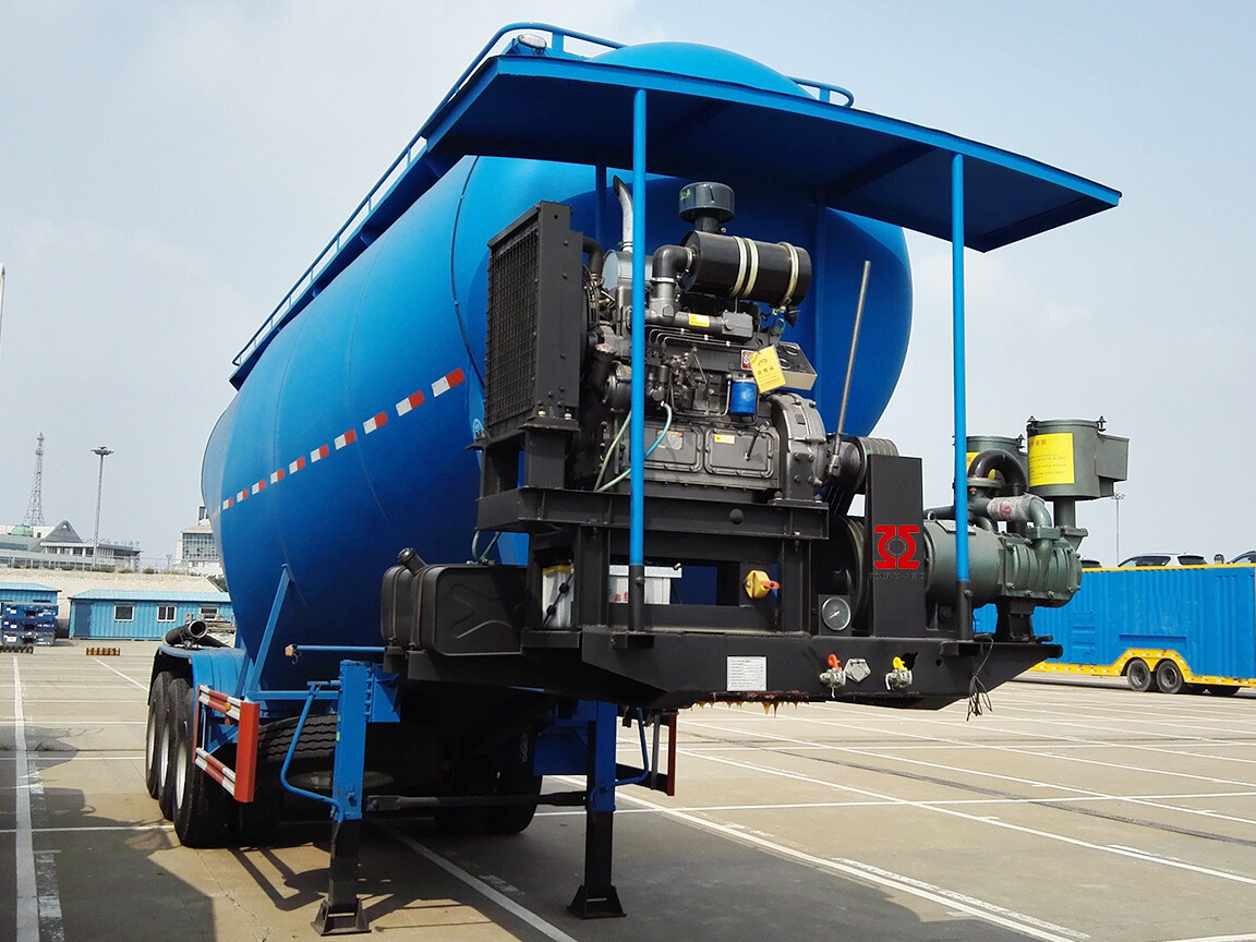 Semirremolque cisterna de cemento a granel de 3 ejes con compresor de aire