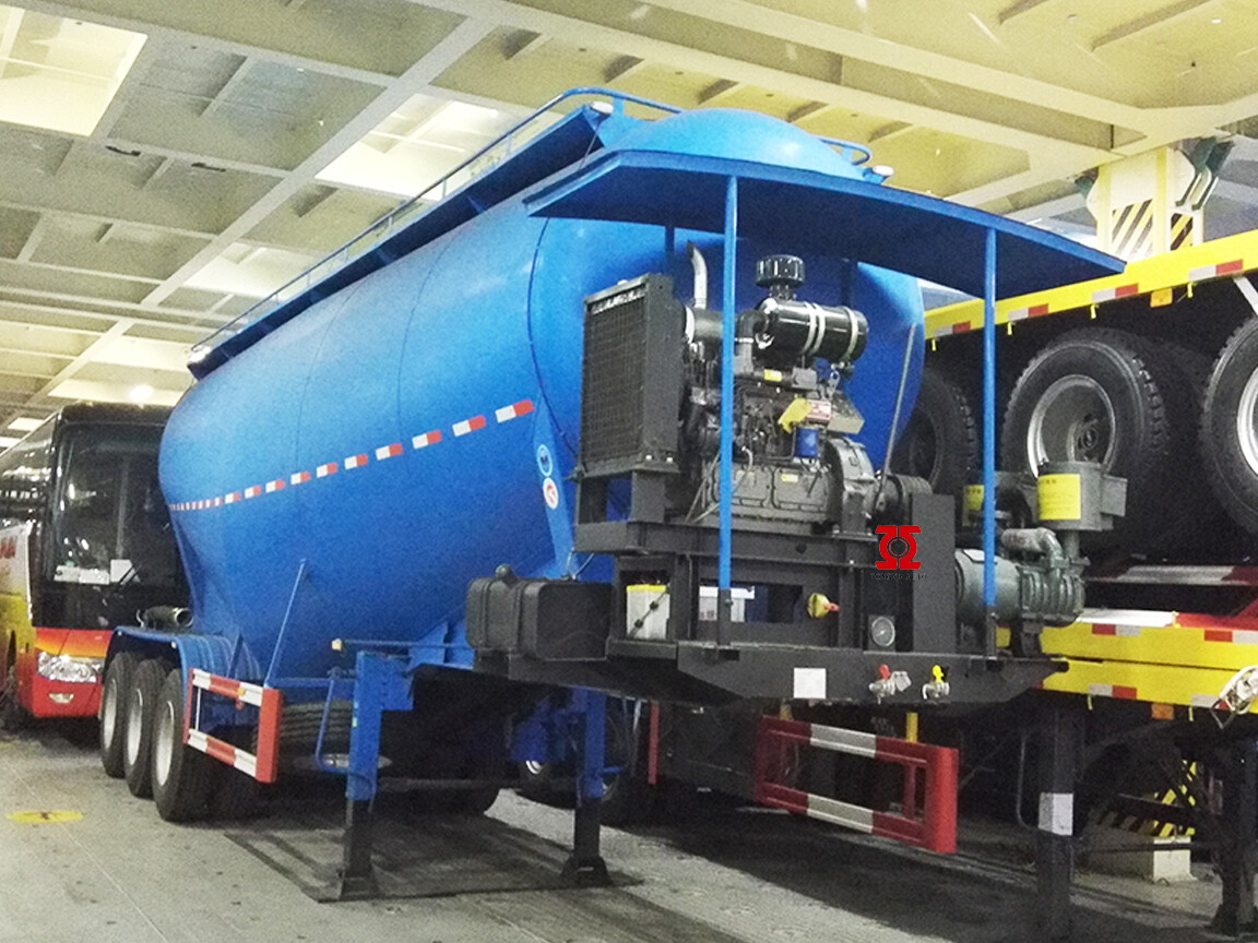 Semirremolque cisterna de cemento a granel de 3 ejes con compresor de aire
