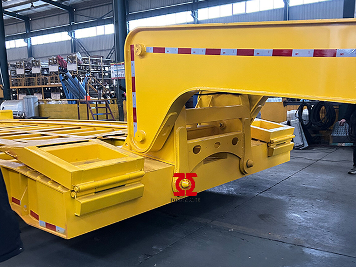 100T Detachable Gooseneck Hydraulic Low Bed Semi Trailer