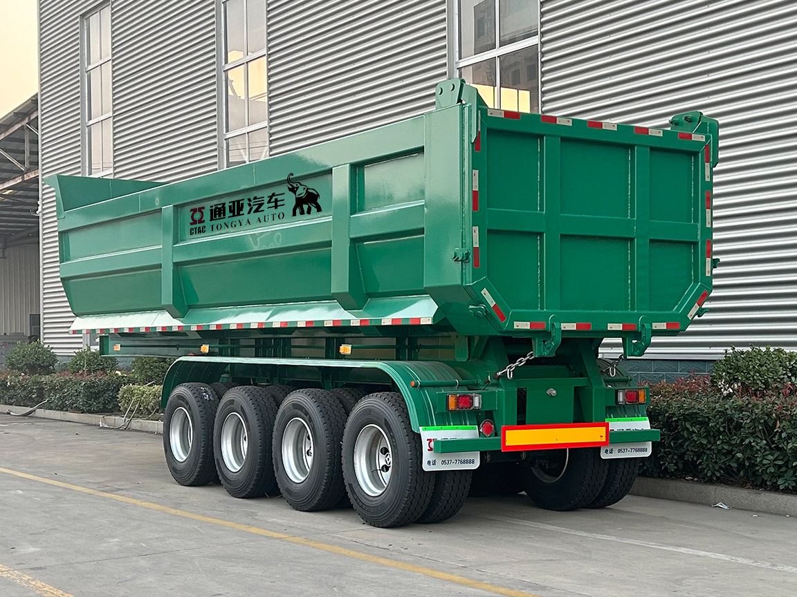 Semi-remolque de descarga trasera de 4 ejes