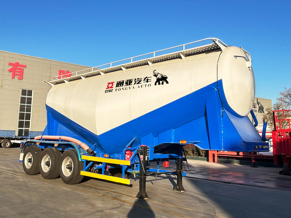 Semirremolque cisterna de cemento a granel de 3 ejes y neumático simple