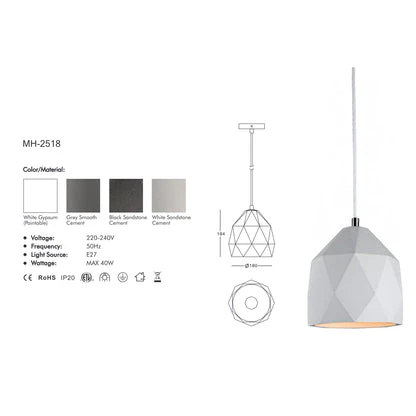 MH-2518 Gypsum Pendant Light