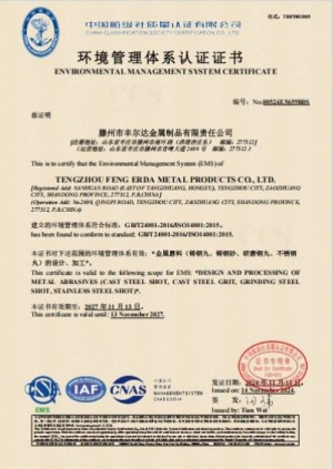 環境管理體系證書