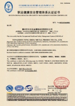 職業健康安全管理系統證書