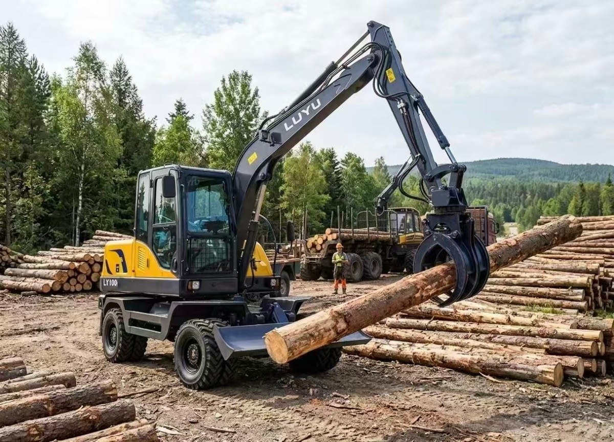 Wheel Excavator with Grapple (2)